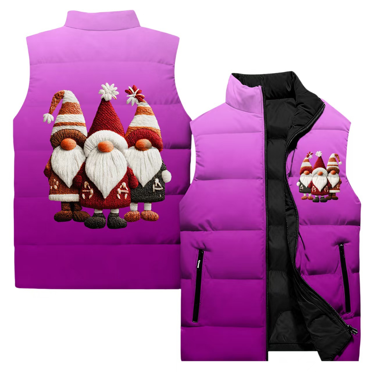 2025 New Cross-Border Padded 3D Team Vest Autumn and Winter New Men's Stand Collar Casual Fashion Versatile Trendy Men's Clothing