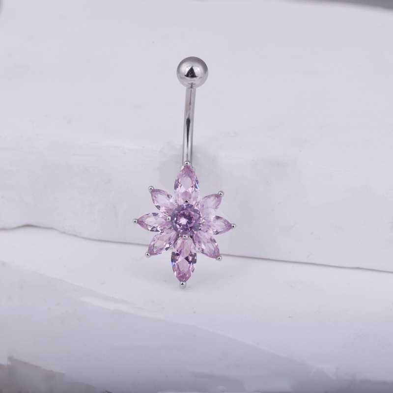 Elegant Zircon Flower Ring For Women In Titanium Steel Fashion_voghion.com