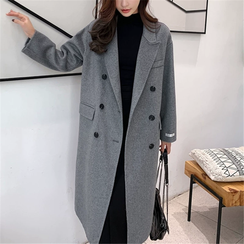 Quality double-sided cashmere woolen coat, increased thickness, oversize