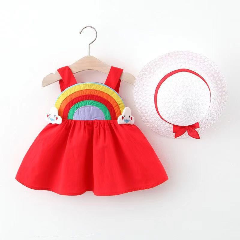 童装批发新款女童夏季吊带裙婴幼儿网红彩色连衣裙潮一件代发740