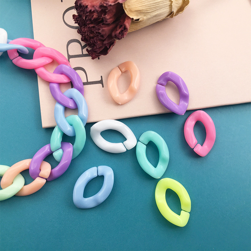 混合 100 ピース/パックアクリルプラスチックチェーンバックルカラフルな楽しい U 字型バックルキーホルダー携帯電話チェーンアクセサリー|undefined