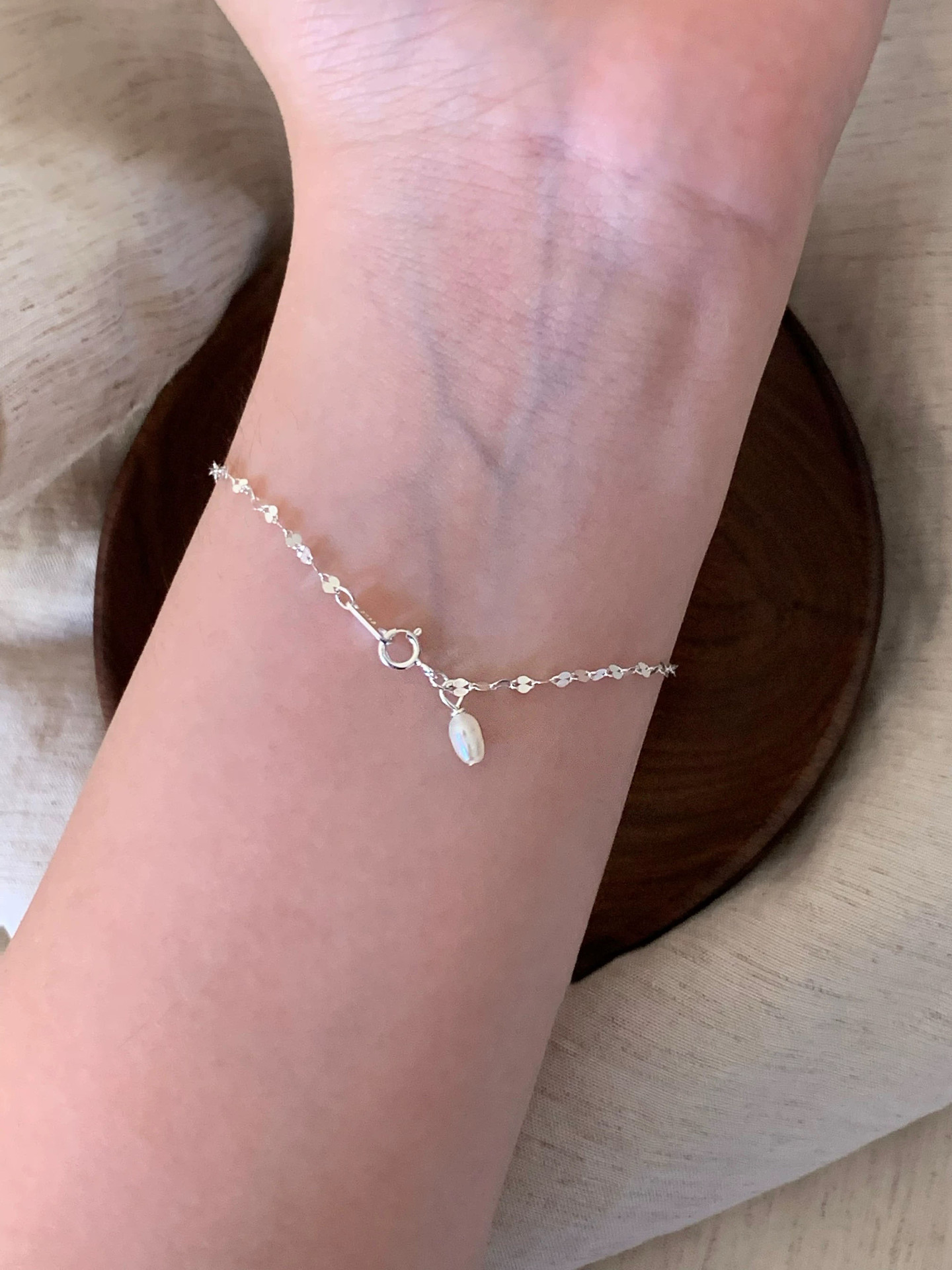 All Seasons Season 1 Piece 925 Sterling Silver Geometric 925 Sterling Silver Coffee Bean Chain Bracelets