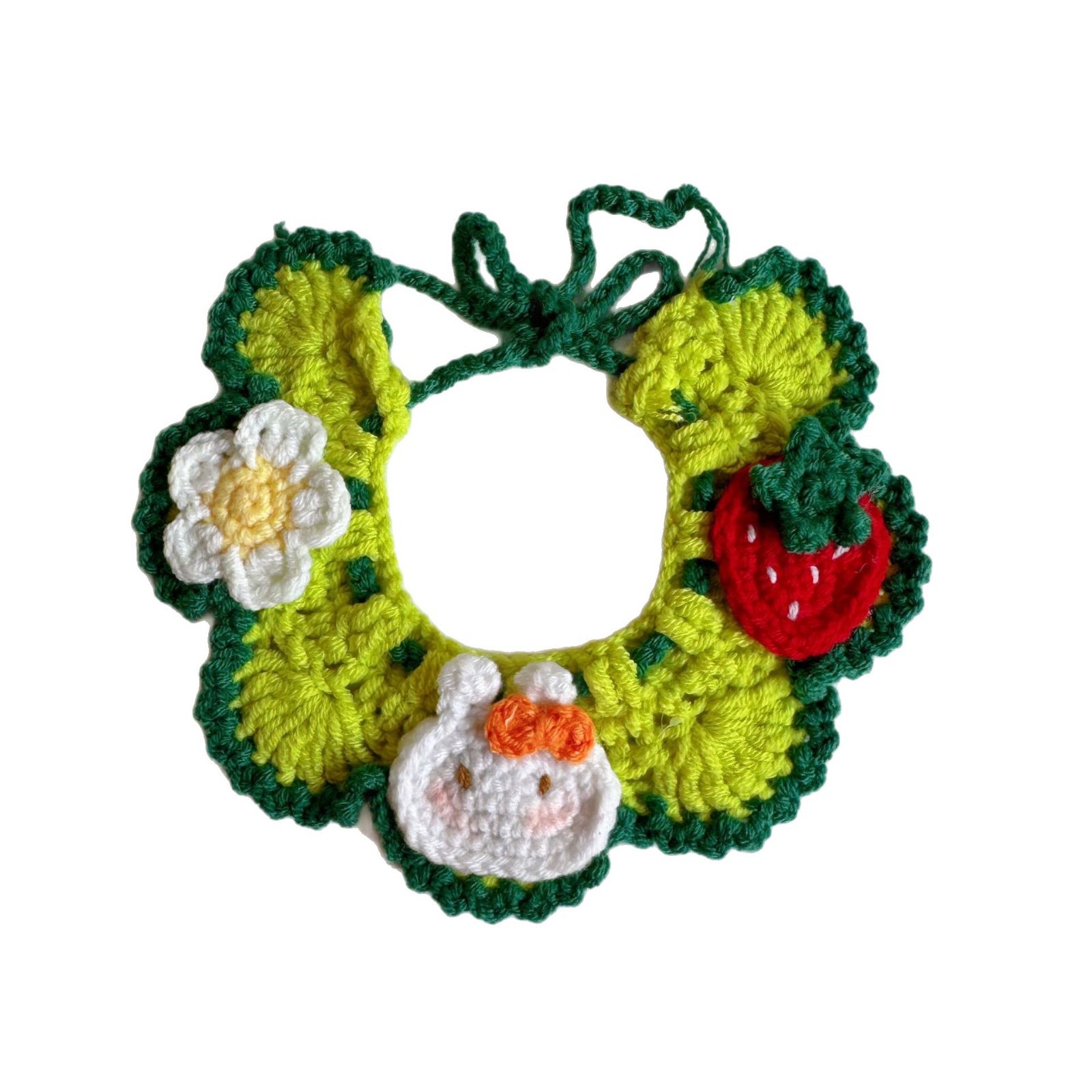 スプリングフィールドフラワーペットウールニット首輪猫唾液タオル蜂よだれかけ犬よだれかけかわいいドレスアップ