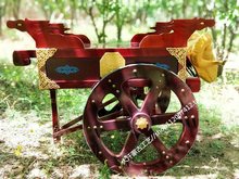 蒙古烤全羊车餐具羊车全羊盘牛羊头车托盘手推餐车手工木盘可