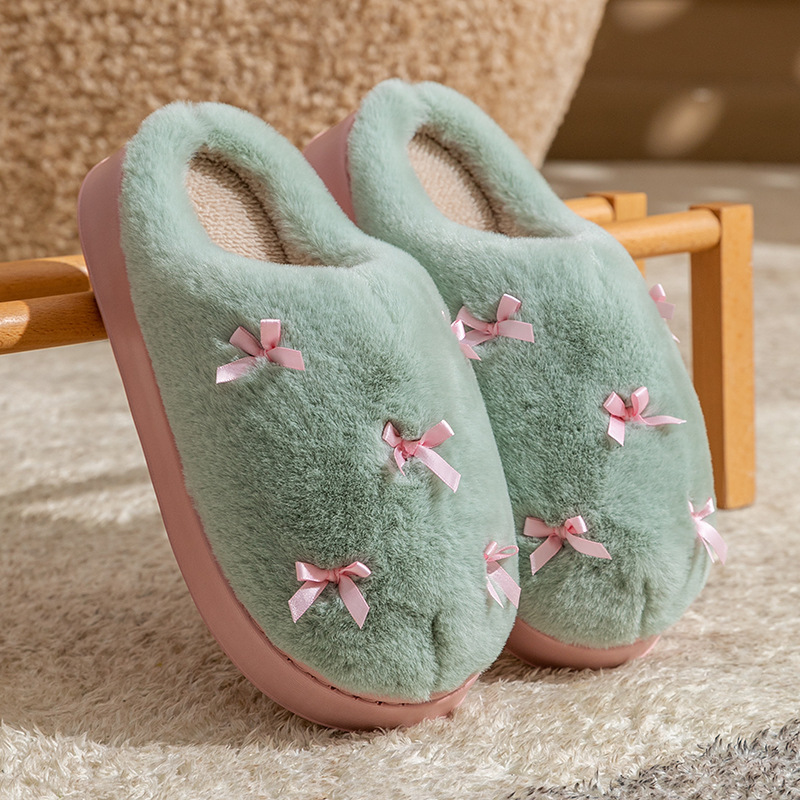 毛绒棉拖鞋女冬天室内家用厚底毛拖鞋秋冬季居家棉拖保暖家居拖鞋|undefined
