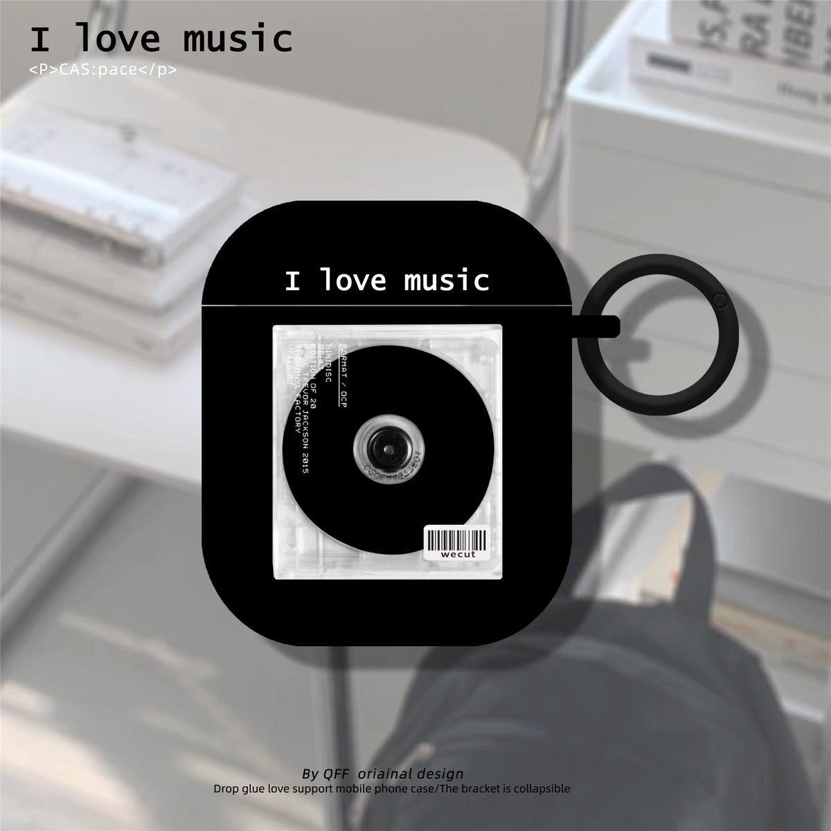 Aplicable para Apple Airpods Pro3 auriculares coreanos ins retro CD AirPods 4 funda negra