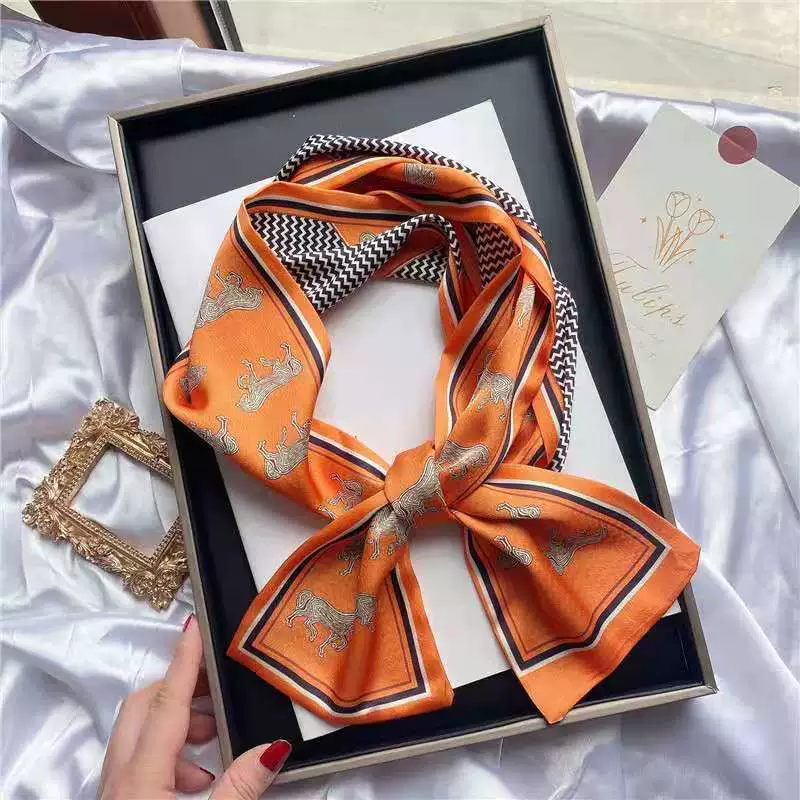 Spring summer scarf, orange shirt, neckerchief