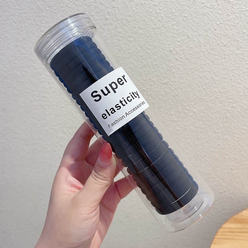 Cabeza de alta sensación de cuerda elástica alta correa de goma duradera de cola de caballo alta anillo de cabello temperamento cuerda de cabello enlatada al por mayor