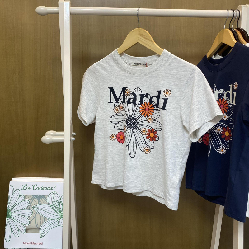 【カウンター品質】韓国マルディトレンドブランド半袖Tシャツリトルデイジードーマンプリントラウンドネックピュアコットンクロスボーダー|undefined
