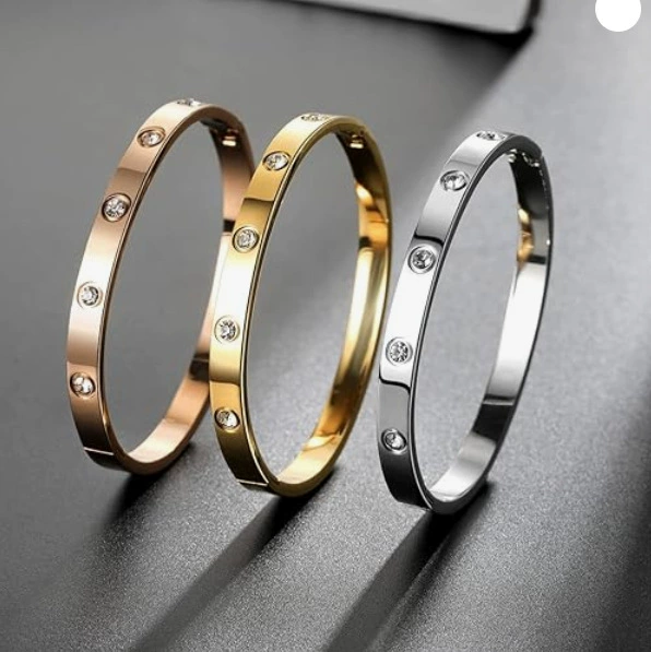 Золотые браслеты женские cubic zirconia из нержавеющей стали браслет