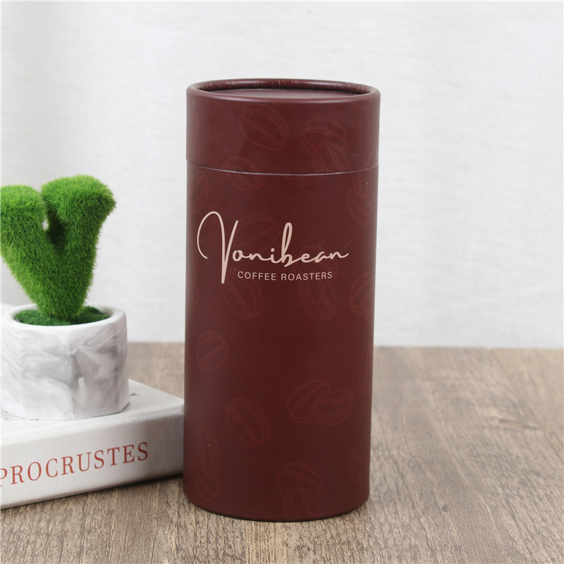  食品花草茶纸罐 圆形牛皮食品级白卡纸管定 制logo