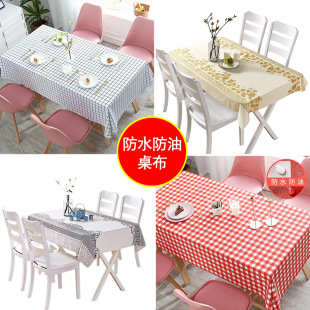 Factory Directly Supply Amazon Tablecloth Rectangular Dustproof and Oil-proof Tablecloth Disposable Red Plaid Stone Tablecloth