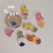 春夏新款花朵爱心儿童水晶船袜 糖果色卡通薄款透气潮童棉袜子