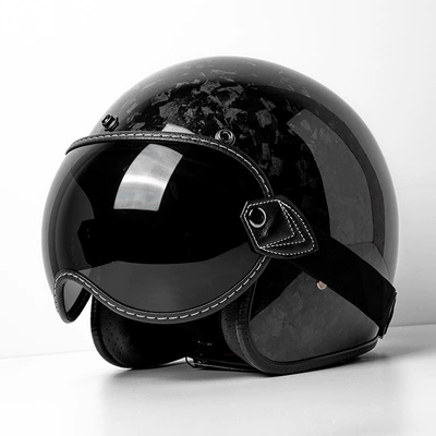 Light, Motosiklet kaskı (dəbilqə) - 700-forged-black-bubble-mirror-elastic-band-m