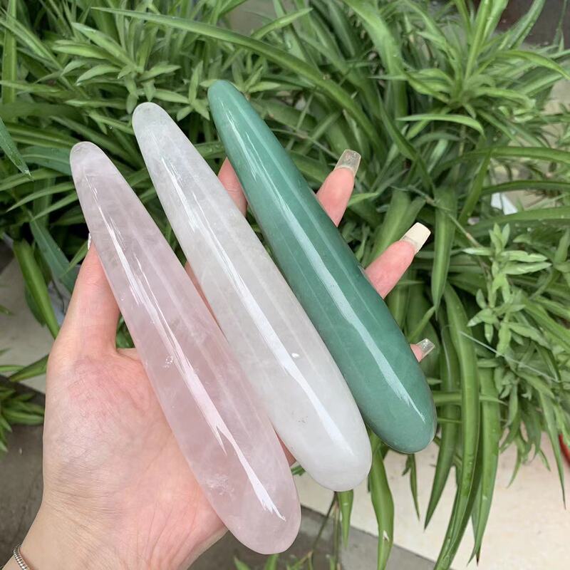 天然水晶多种材质水晶按摩棒 图 1