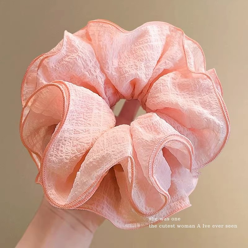 2026 nuevo estilo coreano super grande anillo de pelo intestino grande niñas de alto nivel de sensación de cabello de flores cuerdas de cabello de cordón de goma adornos para el cabello
