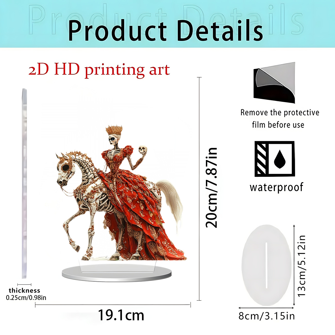 Nuevos productos transfronterizos de Halloween estilo oscuro acrílico plano 2D decoración de escritorio decoración para el hogar decoración de vacaciones