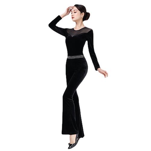  spring and summer new style long-sleeved modal etiquette catwalk one-piece exercise suit body suit for women dance suit