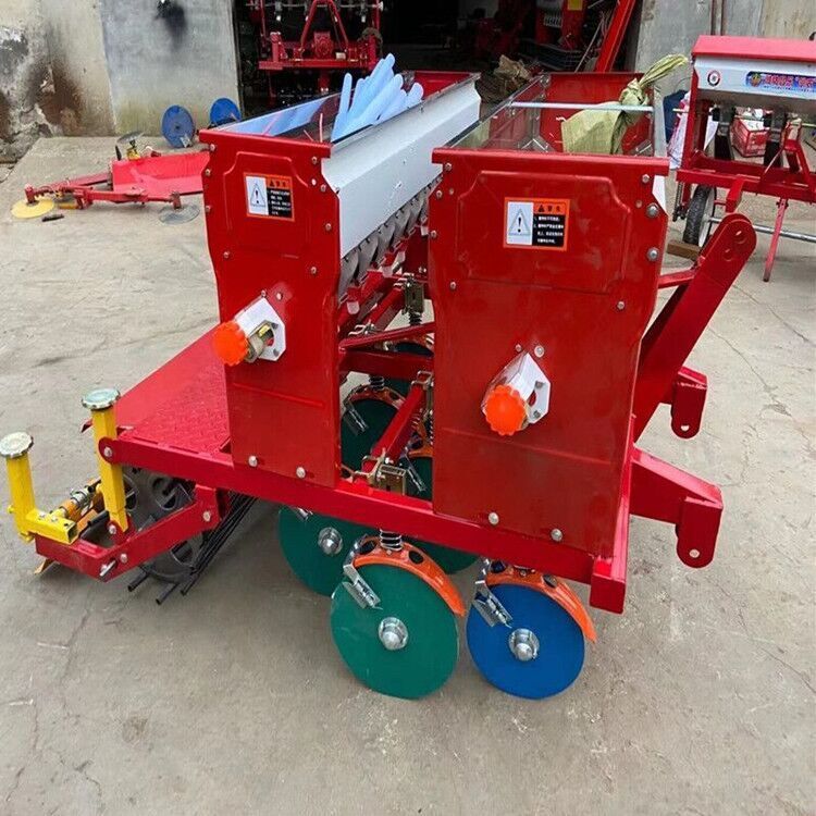 农用圆盘式小麦播种机悬浮式宽幅播种机犁腿免耕型多行小麦播种机