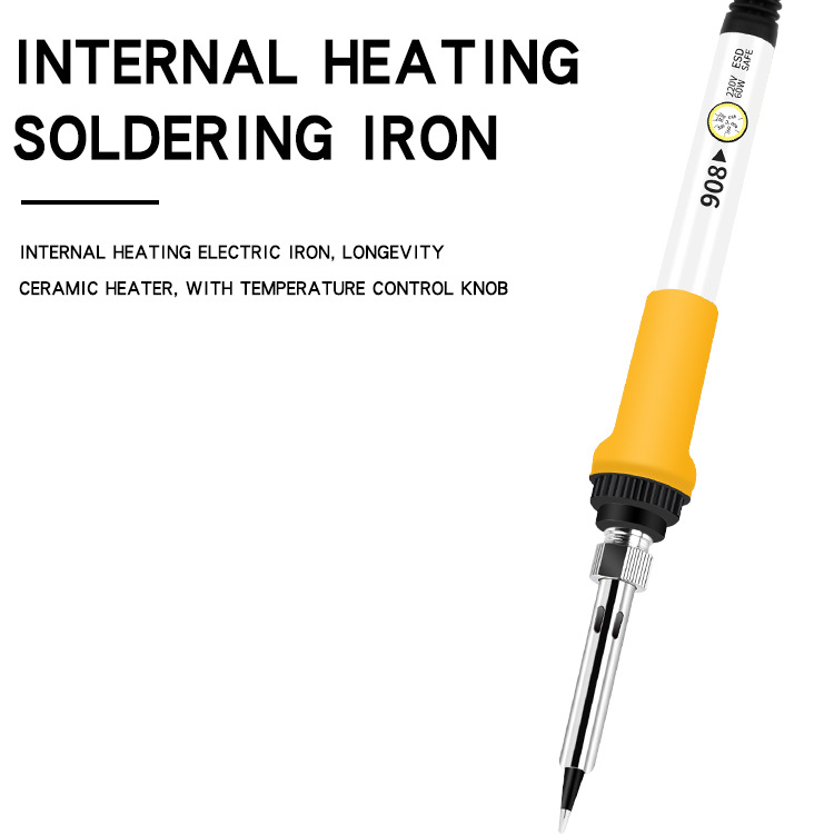 跨境电烙铁内热式恒温可调温电络铁908/60W电烙笔焊接套装烙画笔