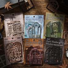 悦真雅韵雕窗镂空diy手账素材纸 跨境文创贴纸高颜值复古手帐素材