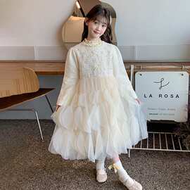 女童春季连衣裙2026新款小香风公主纱裙儿童打底衫套装裙子