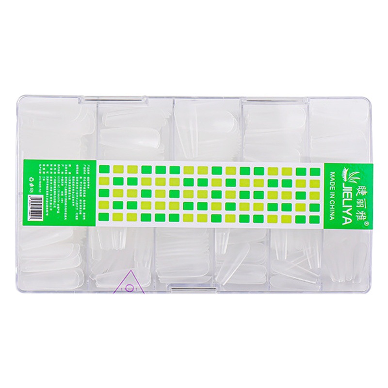 Puntas de uñas, pegatinas para uñas, extensiones de pestañas, salón de uñas Liya, uñas mate portátiles, extensiones ultrafinas transparentes de media uña y uña completa con forma de gota de agua.