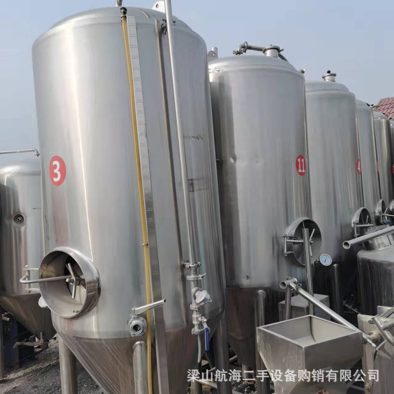 航海现货出售二手精酿啤酒发酵罐二手不锈钢发酵罐二手啤酒设备