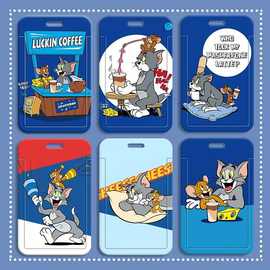 猫和老鼠卡套学生滑盖饭卡公交卡身份证件保护套门禁卡校园卡收.