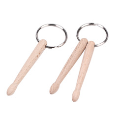 Overseas Bestselling Small Drumsticks Keychain Ornament, Beech Drumsticks Key Ring, Logo Printed Wooden Drumsticks Keychain