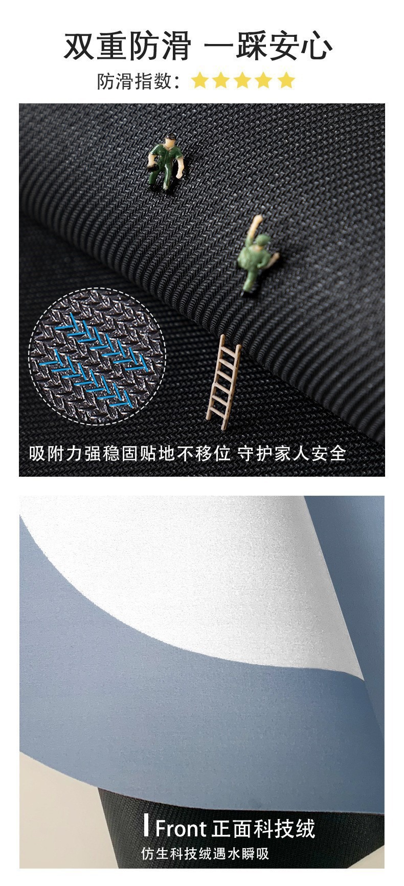 Cross-Border Temu Wave-Pattern Diatomaceous Earth Bathroom Mat, Water-Absorbent Non-Slip Foot Mat, Entryway Decorative Mat