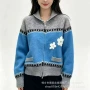 新款秋冬翻领提花毛衣