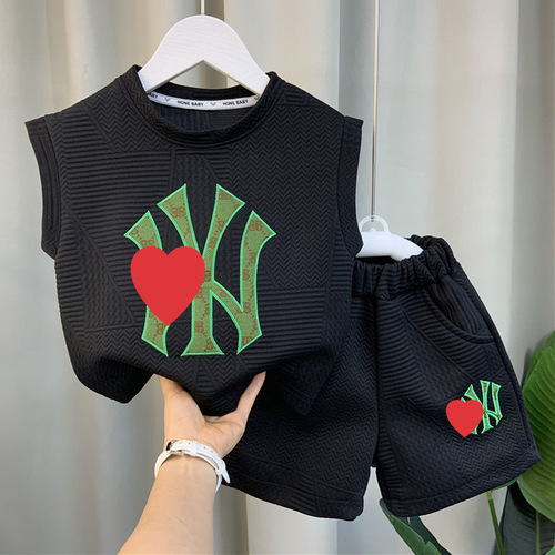 Summer Vlogger Kids' Tank Top Set 2024 Korean Version New Arrival Baby Thin Clothing Children's Stylish Two-Piece Set