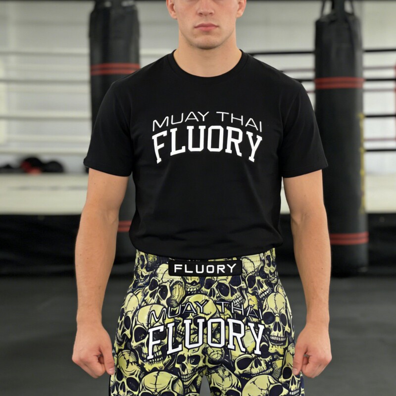 Fluory Muay Thai Shorts Skull Design for Martial Arts Training Sports Casual Children's and Adult Boxing Shorts