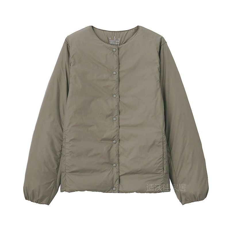 그레이 다크 브라운 여성용 얇은 다운 재킷]