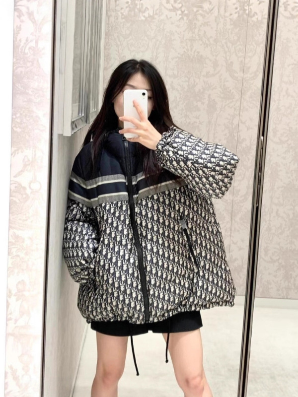 高奢至臻版暗纹双面穿羽绒服 CD家高端90白鹅绒男女款抗寒羽绒服|undefined