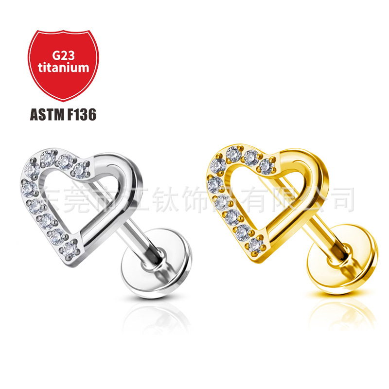 Pointed titanium steel lip stud product view