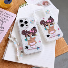 黑皮爆炸头哭娃适用iPhone16promax苹果14圆边手机壳13可爱15pro