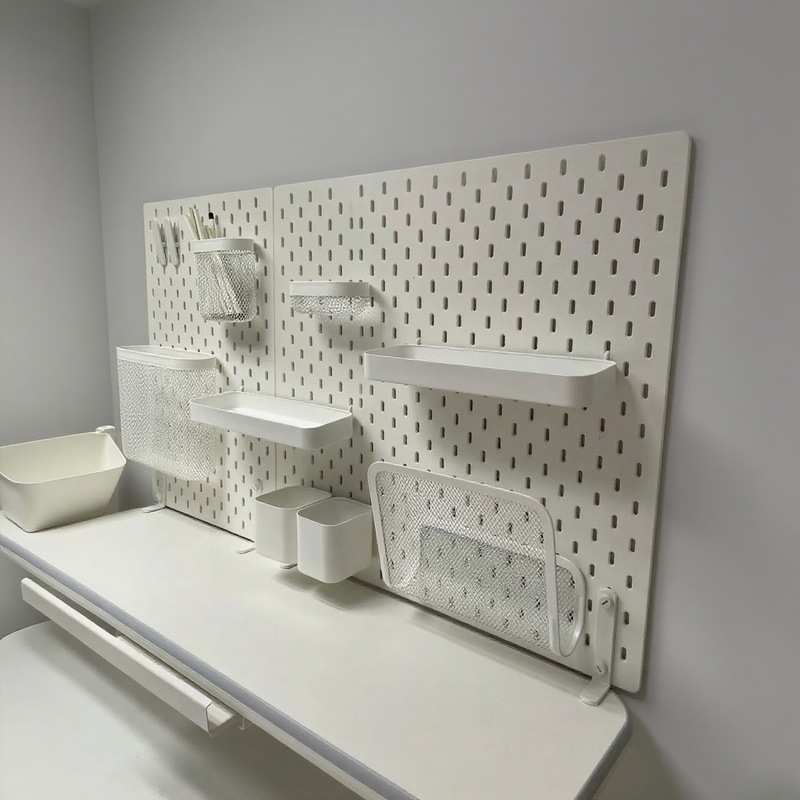 Perforated Board Desktop Home Study Desk Dormitory Vertical Storage Partition Table Storage Rack Punch-Free Shelf