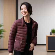定制短款轻薄羽绒服小个子显瘦简约外套气质通勤保暖小个子通勤