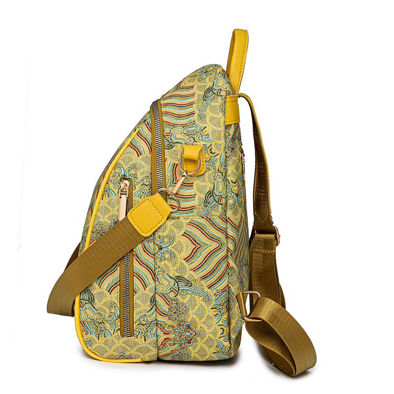 Comercio exterior al por mayor 2024 nuevo estilo de moda literatura y arte para mujer mochila de viaje multifuncional simple de gran capacidad al por mayor