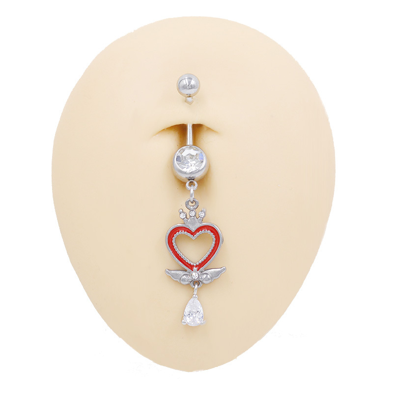 Piercing ombelico in acciaio inossidabile cuore e farfalla_voghion.com