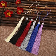 Fan tassel earring imitation pearl 12cm vertical tassel ancient Chinese style Hanfu Chinese knot tassel wholesale