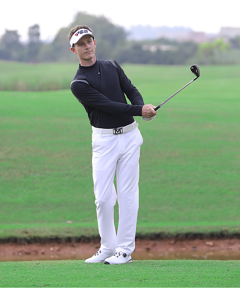 Quần thể thao golf nam co giãn mềm mại mùa thu đông — Quần dài nam KUZ096 màu xanh nước biển, Quần tây nam KUZ096 [màu trắng], Quần tây nam KUZ096 [màu đỏ hồng], Quần tây nam KUZ096 [màu xanh xám mây] chi tiết 6
