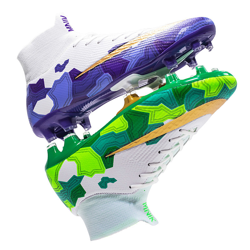 Foreign Trade Large Size Football Shoes New High Top TF Sneakers Male And Female Students Spikes AG Flat Student Training Wholesale_voghion.com