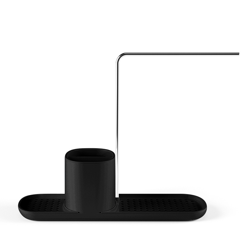 Caja de jabón de prensa manual, estante de drenaje de cocina, detergente de acero inoxidable, caja de jabón de escritorio