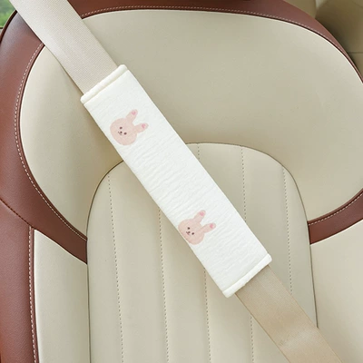 Carto Bear Rabbit Seat Belt Shoulder Seat belt shoulder pad - double-layer-yarn-rabbit-shoulder-pad