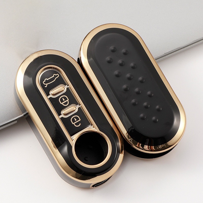 Funda llave plegable Fiat de 3 Llaves aplicable 500 Boyue Bravo Feixiang Iveco Golden Edge car key case