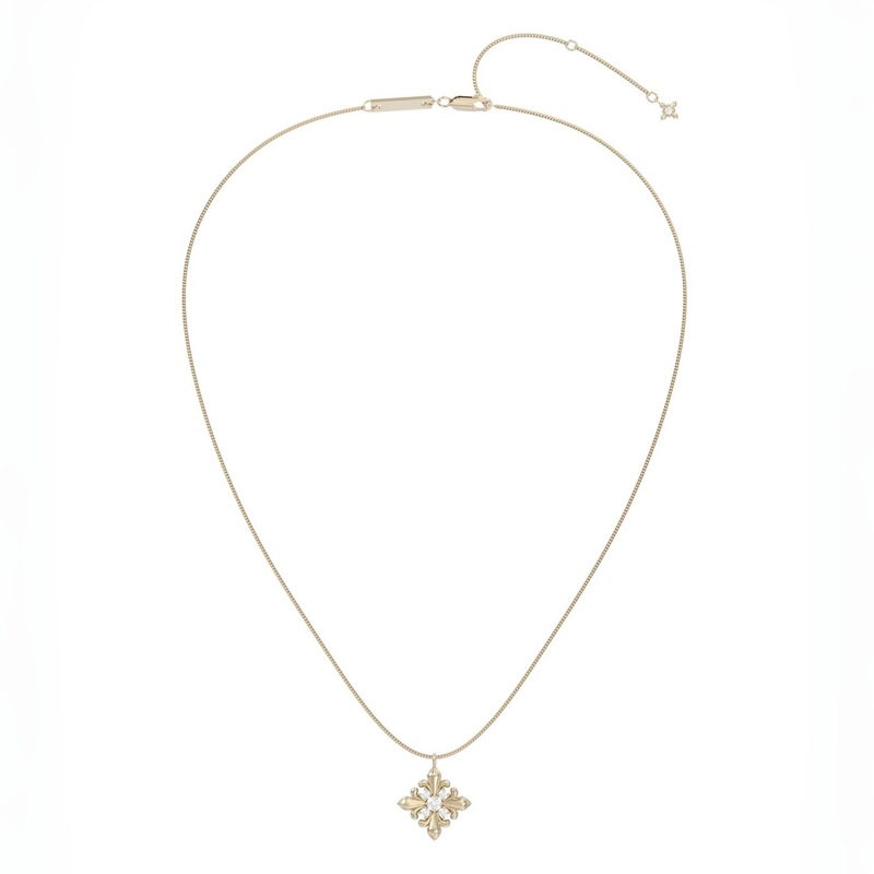 Three Horizontal Lines of the Same Style Jewelry, Mini Iris Flower Chain, Titanium Gold Simple Clavicle Chain, Retro Light Luxury Necklace, Maillard