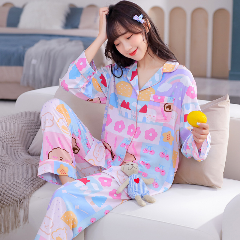 女性用夏の綿シルクパジャマ、長袖、薄手のホーム服、通気性、吸汗性、柔らかい綿シルク、大きいサイズのスーツ、ドロップシッピング|undefined